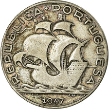 Coin, Portugal, 5 Escudos, 1947, VF(30-35), Silver, KM:581