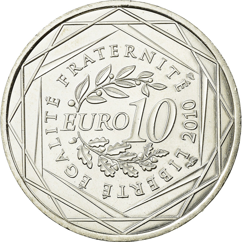 France, 10 Euro, Basse Normandie, 2010, AU(55-58), Silver, KM:1647