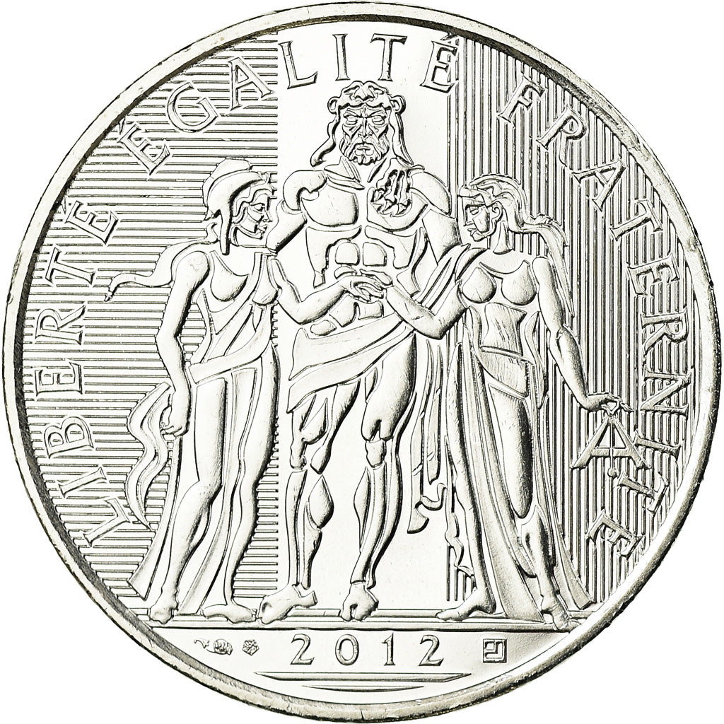 France, 10 Euro, Hercule, 2012, MS(63), Silver, Gadoury:EU 516, KM:2073