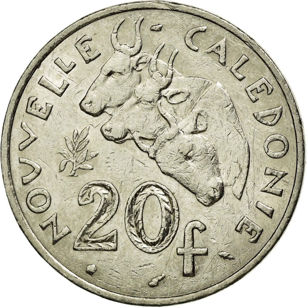 Moneta, Nuova Caledonia, 20 Francs, 1977, Paris, BB+, Nichel, KM:12