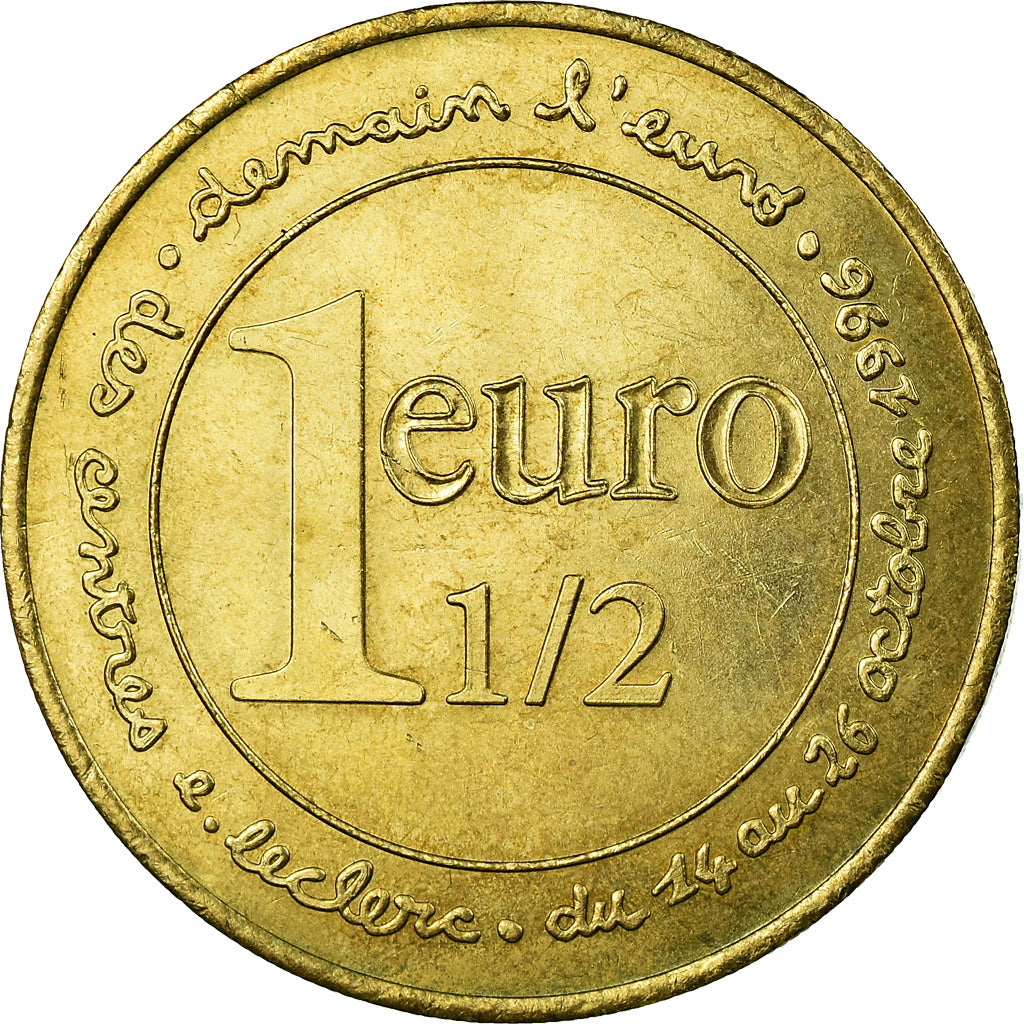 France, Medal, Demain l'Euro, 1996, MS(60-62), Aluminum-Bronze