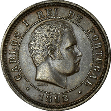 Coin, Portugal, Carlos I, 5 Reis, 1892, MS(60-62), Bronze, KM:530
