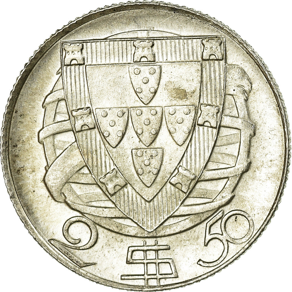 Coin, Portugal, 2-1/2 Escudos, 1946, AU(55-58), Silver, KM:580