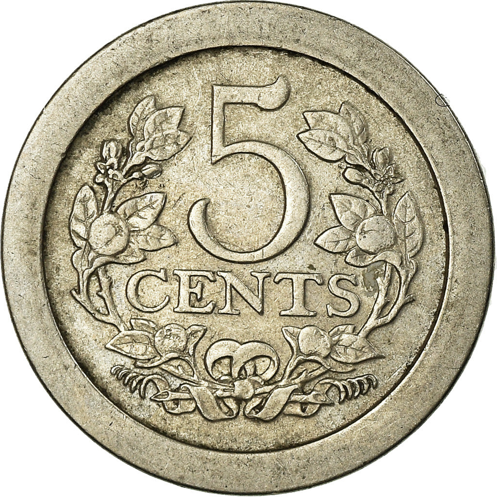 Moneta, Paesi Bassi, Wilhelmina I, 5 Cents, 1907, BB, Rame-nichel, KM:137
