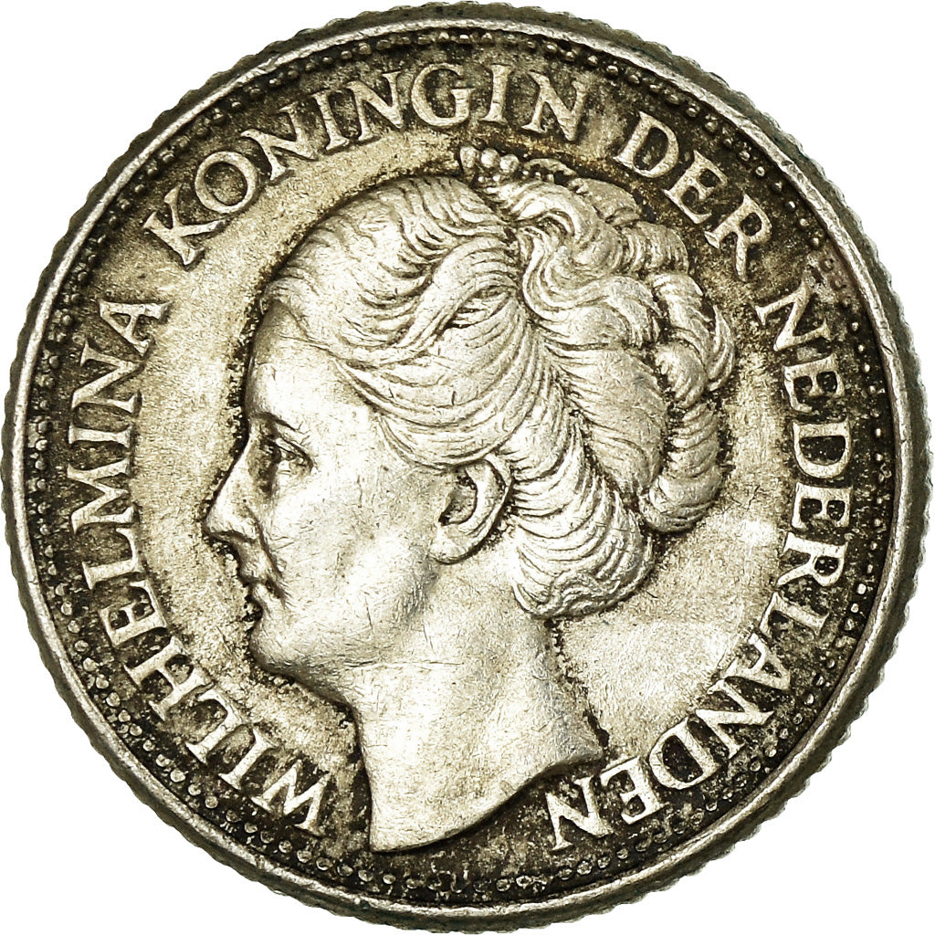 Coin, Netherlands, Wilhelmina I, 25 Cents, 1944, EF(40-45), Silver, KM:164
