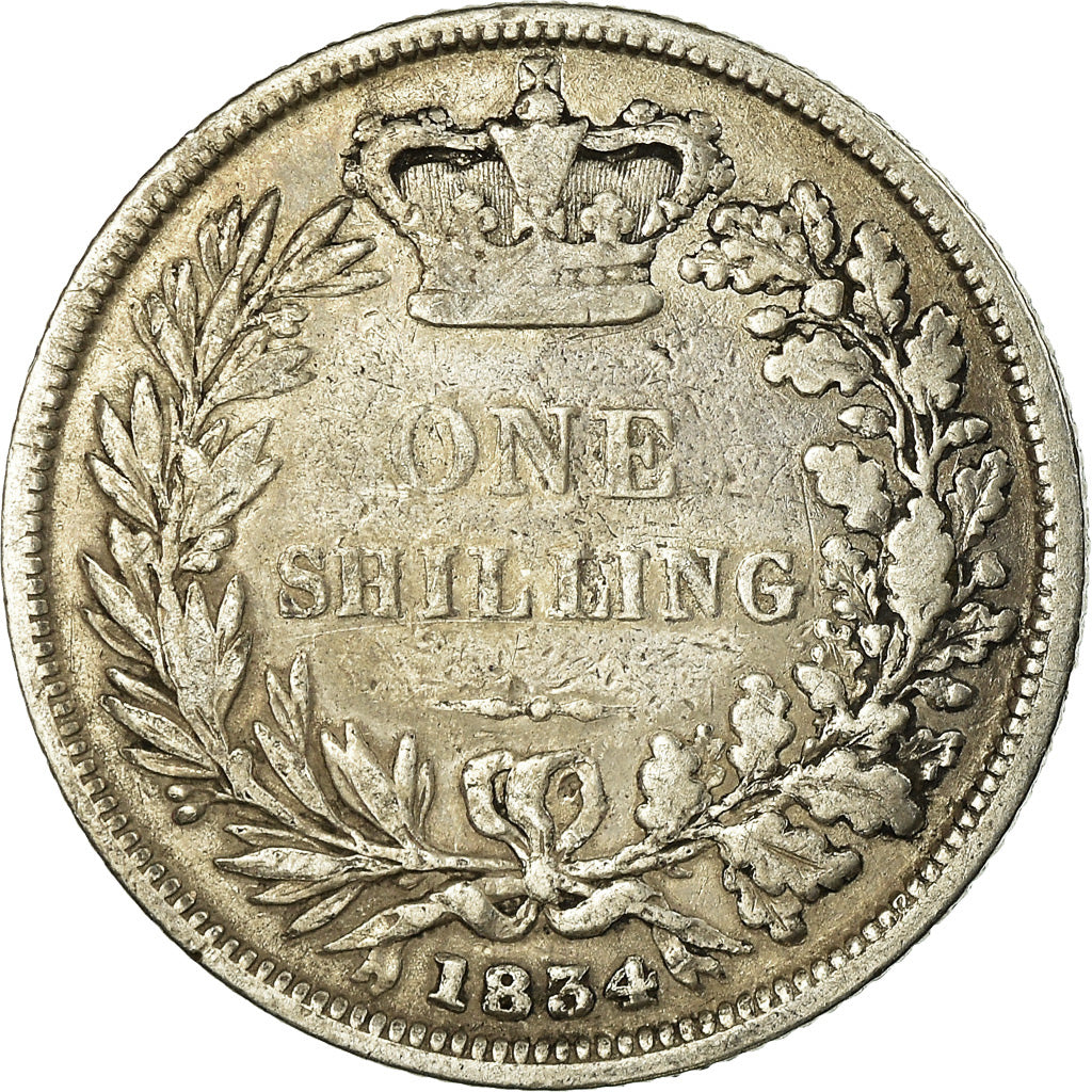 Coin, Great Britain, William IV, Shilling, 1834, VF(30-35), Silver, KM:713