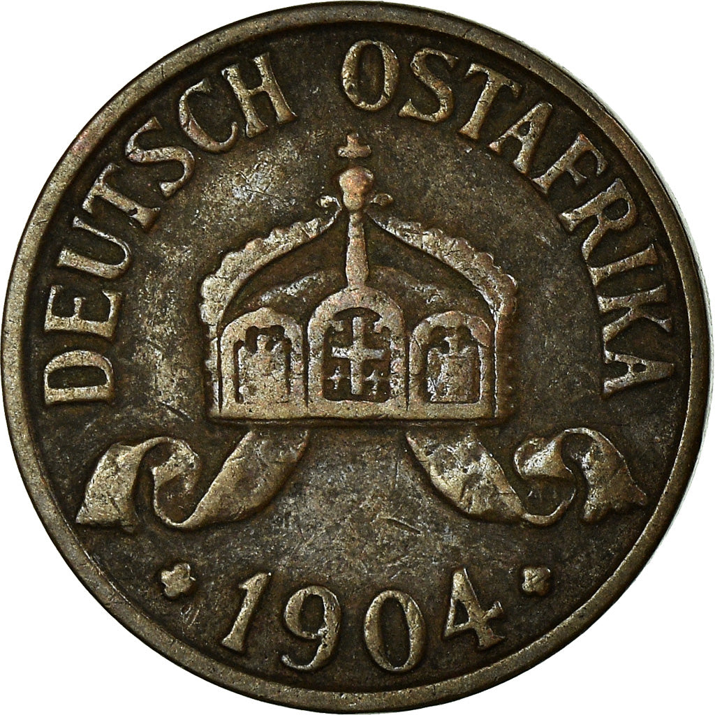 Coin, GERMAN EAST AFRICA, Wihelm II, 1/2 Heller, 1904, EF(40-45), Bronze, KM:6