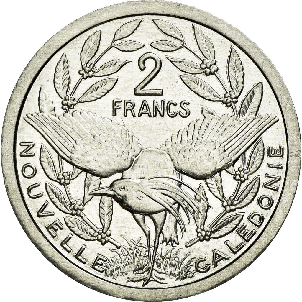Coin, New Caledonia, 2 Francs, 1987, Paris, MS(60-62), Aluminum, KM:14