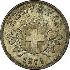Coin, Switzerland, 10 Rappen, 1871, Bern, EF(40-45), Billon, KM:6