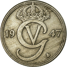 Münze, Schweden, Gustaf V, 50 Öre, 1947, SS, Nickel-Bronze, KM:796