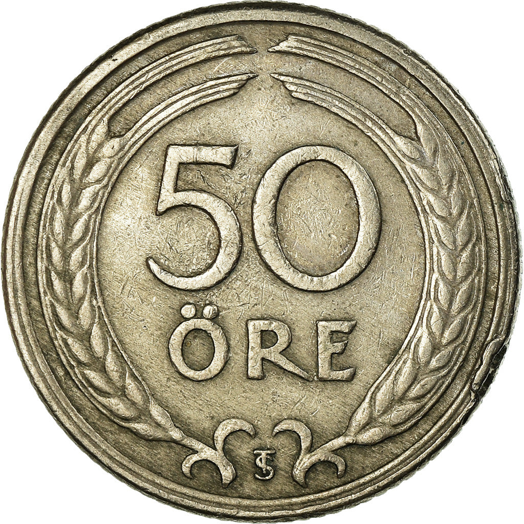 Münze, Schweden, Gustaf V, 50 Öre, 1947, SS, Nickel-Bronze, KM:796