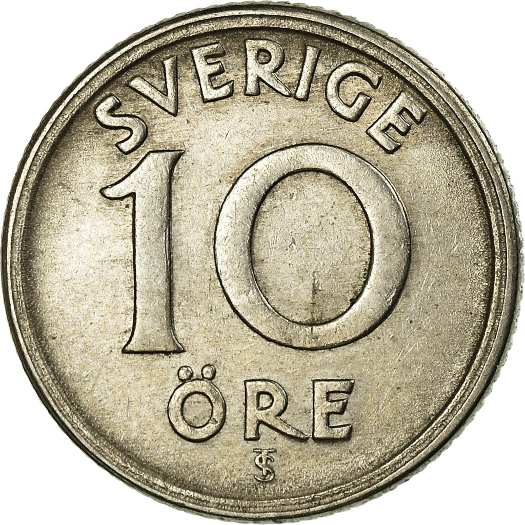 Münze, Schweden, Gustaf V, 10 Öre, 1947, SS, Nickel-Bronze, KM:795