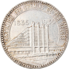 Moneta, Belgia, 50 Francs, 50 Frank, 1935, EF(40-45), Srebro, KM:106.1