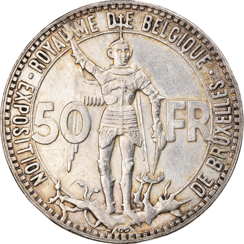 Coin, Belgium, 50 Francs, 50 Frank, 1935, EF(40-45), Silver, KM:106.1