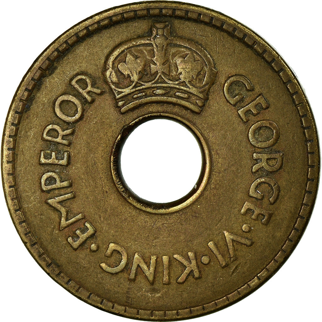 Coin, Fiji, George VI, Penny, 1942, EF(40-45), Brass, KM:7a