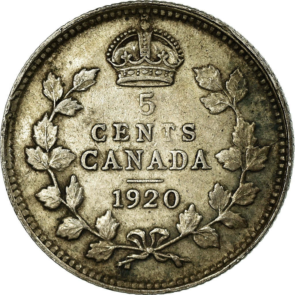 Coin, Canada, George V, 5 Cents, 1920, Royal Canadian Mint, Ottawa, VF(30-35)