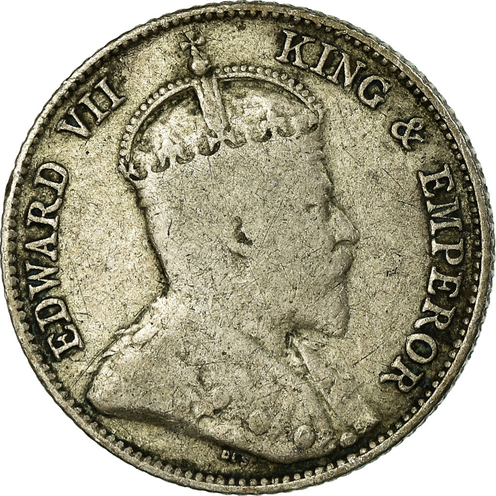 Coin, Ceylon, Edward VII, 25 Cents, 1907, VF(30-35), Silver, KM:98