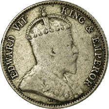 Coin, Ceylon, Edward VII, 25 Cents, 1907, VF(30-35), Silver, KM:98