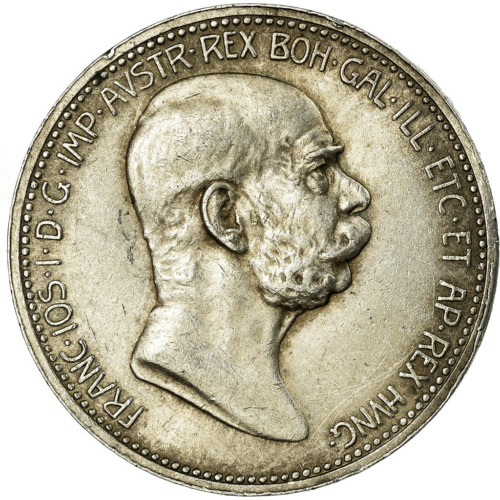 Coin, Austria, Franz Joseph I, Corona, 1908, AU(55-58), Silver, KM:2808