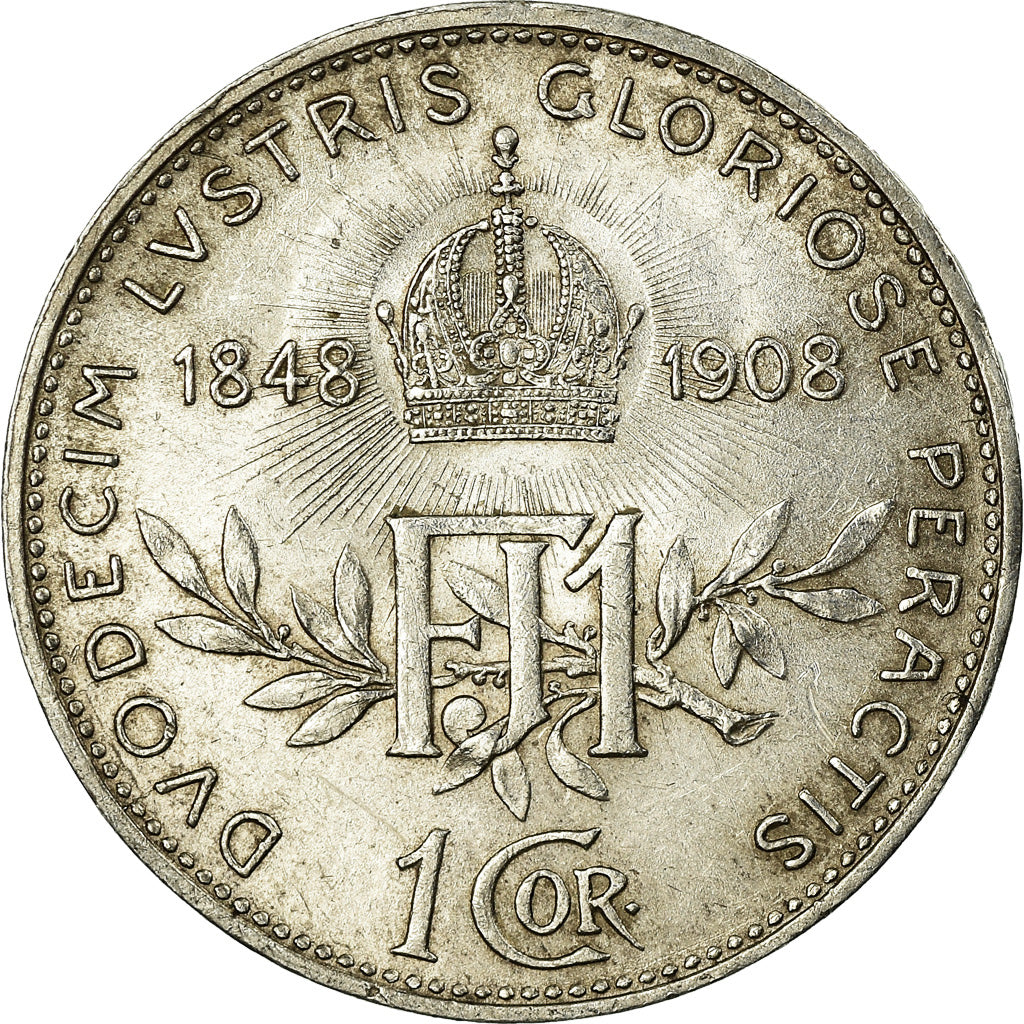 Coin, Austria, Franz Joseph I, Corona, 1908, AU(55-58), Silver, KM:2808