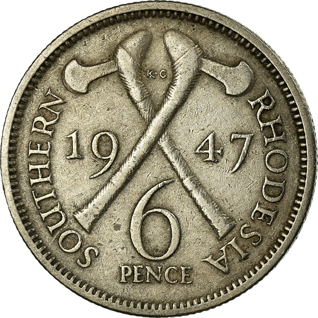 Monnaie, Southern Rhodesia, George VI, 6 Pence, 1947, British Royal Mint, TB+