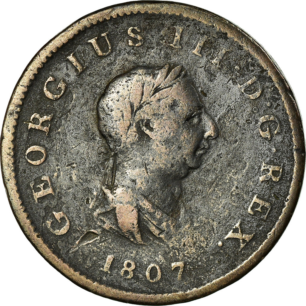 Coin, Great Britain, George III, 1/2 Penny, 1807, VF(20-25), Copper, KM:662
