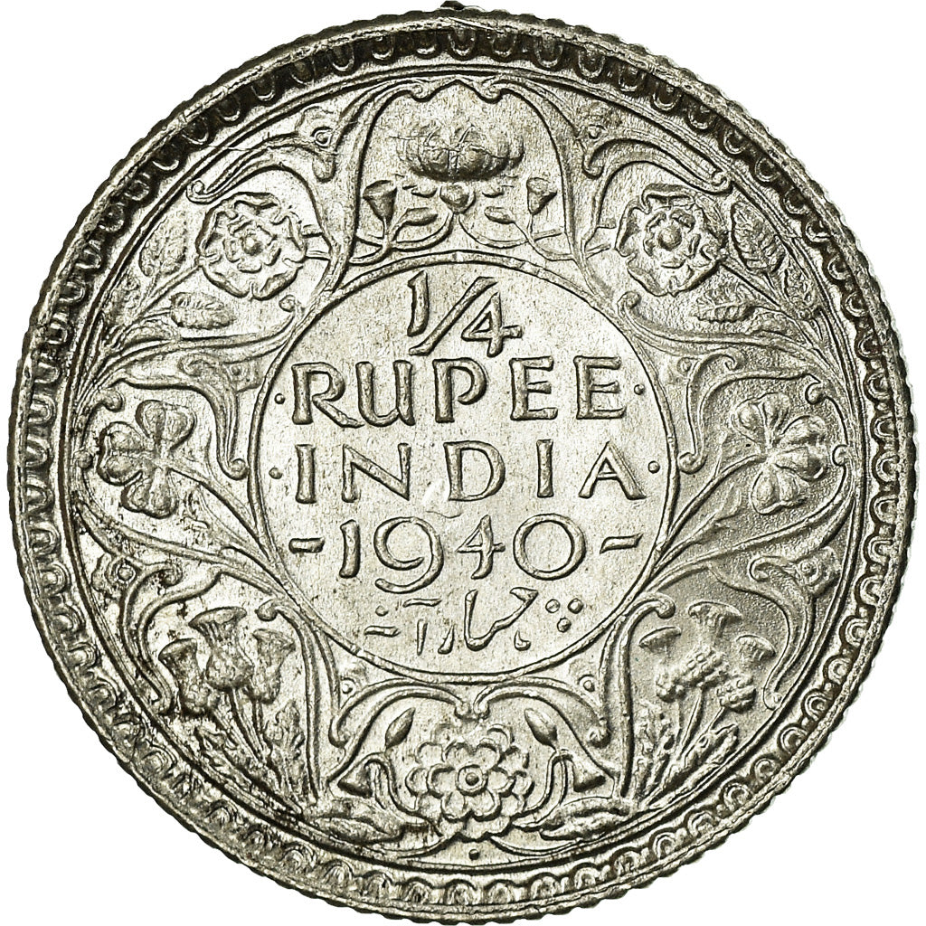 Monnaie, INDIA-BRITISH, George VI, 1/4 Rupee, 1940, SUP, Argent, KM:544a