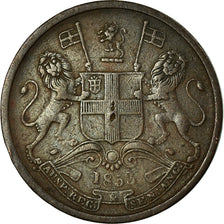 Moneta, INDIE BRYTYJSKIE, 1/2 Pice, 1853, Calcutta, VF(30-35), Miedź, KM:464