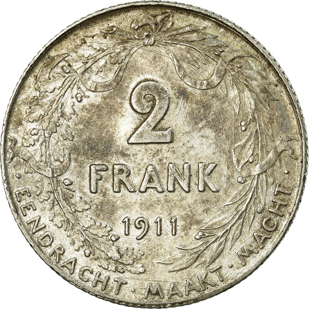 Moneta, Belgio, 2 Francs, 2 Frank, 1911, MB+, Argento, KM:75