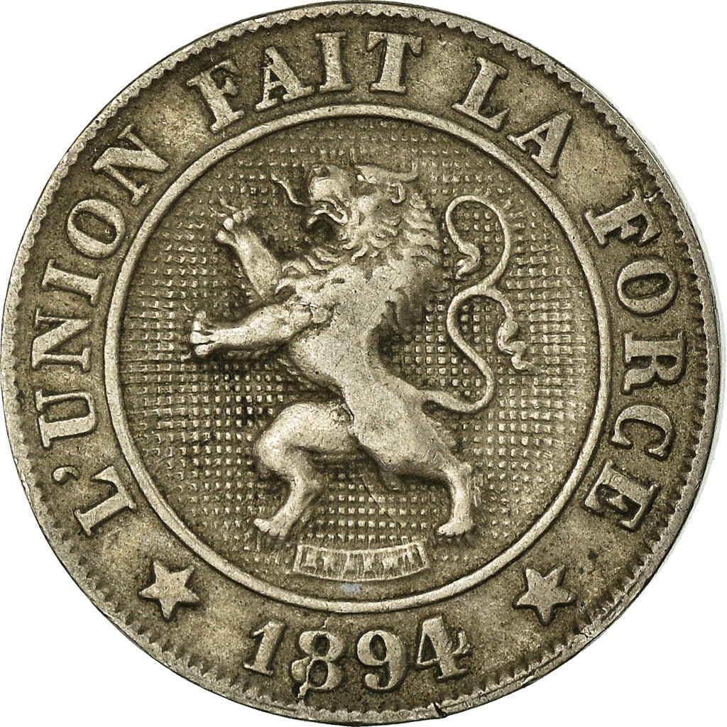 Moneta, Belgio, Leopold II, 10 Centimes, 1894, MB+, Rame-nichel, KM:42