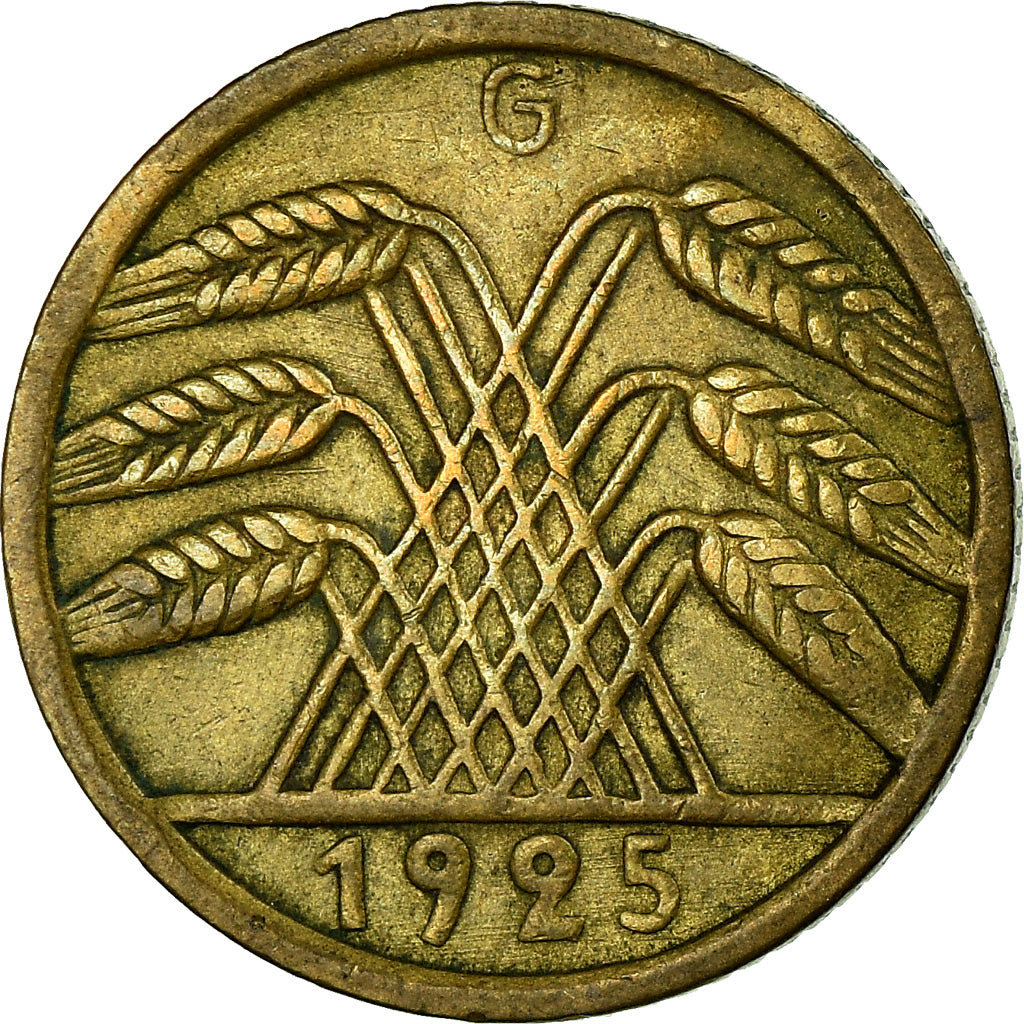 Coin, GERMANY, WEIMAR REPUBLIC, 5 Reichspfennig, 1925, Karlsruhe, VF(30-35)