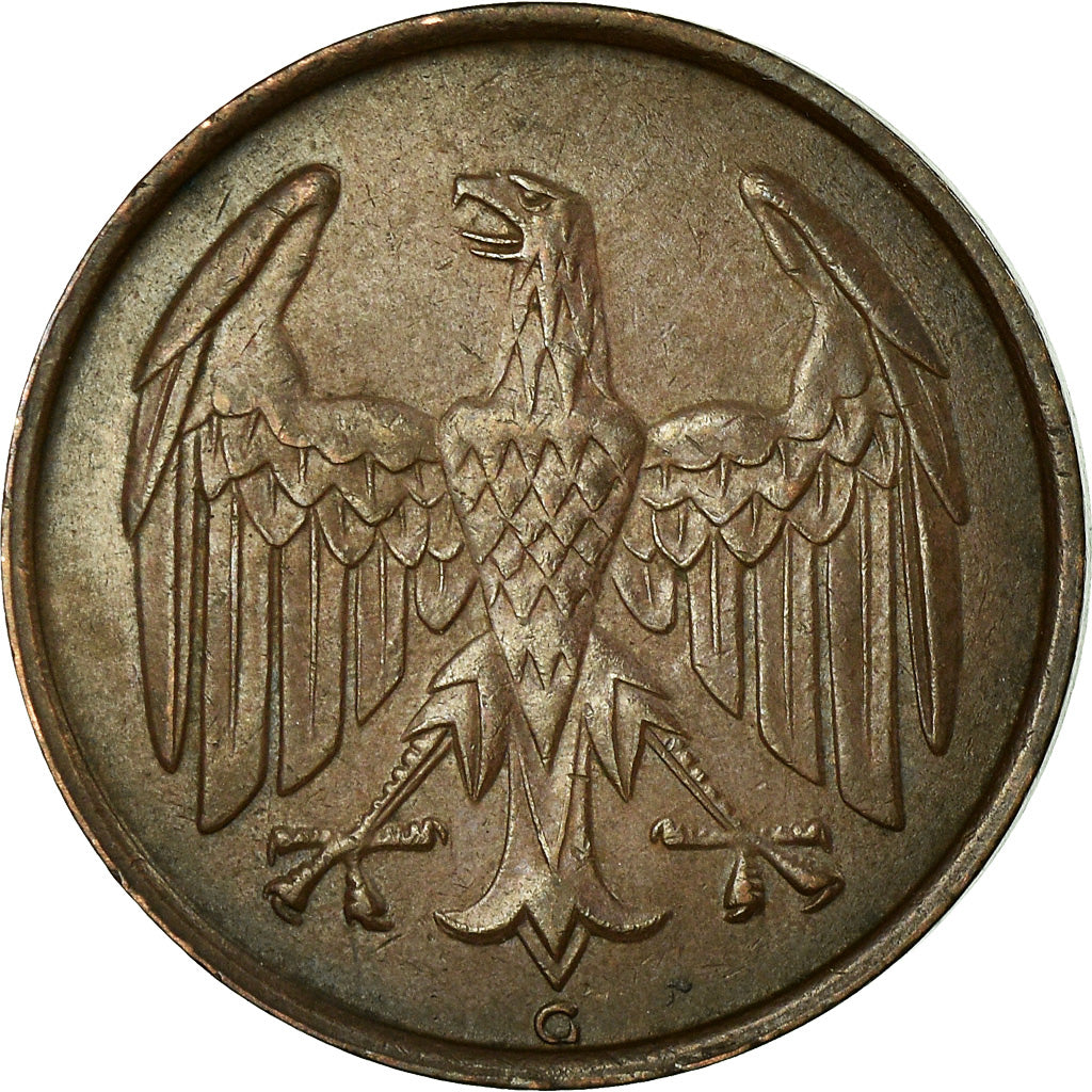 Münze, Deutschland, Weimarer Republik, 4 Reichspfennig, 1932, Karlsruhe, VZ