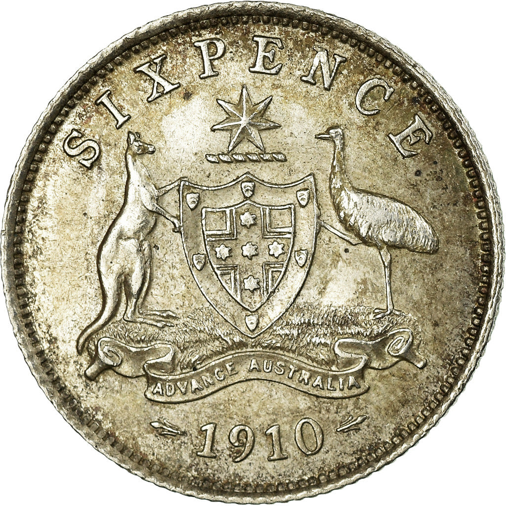 Monnaie, Australie, Edward VII, Sixpence, 1910, Londres, TTB, Argent, KM:19