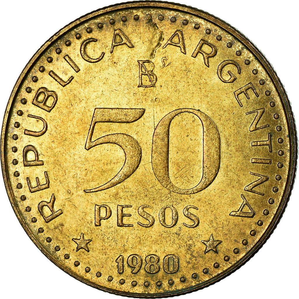 Coin, Argentina, 50 Pesos, 1980, EF(40-45), Aluminum-Bronze, KM:83
