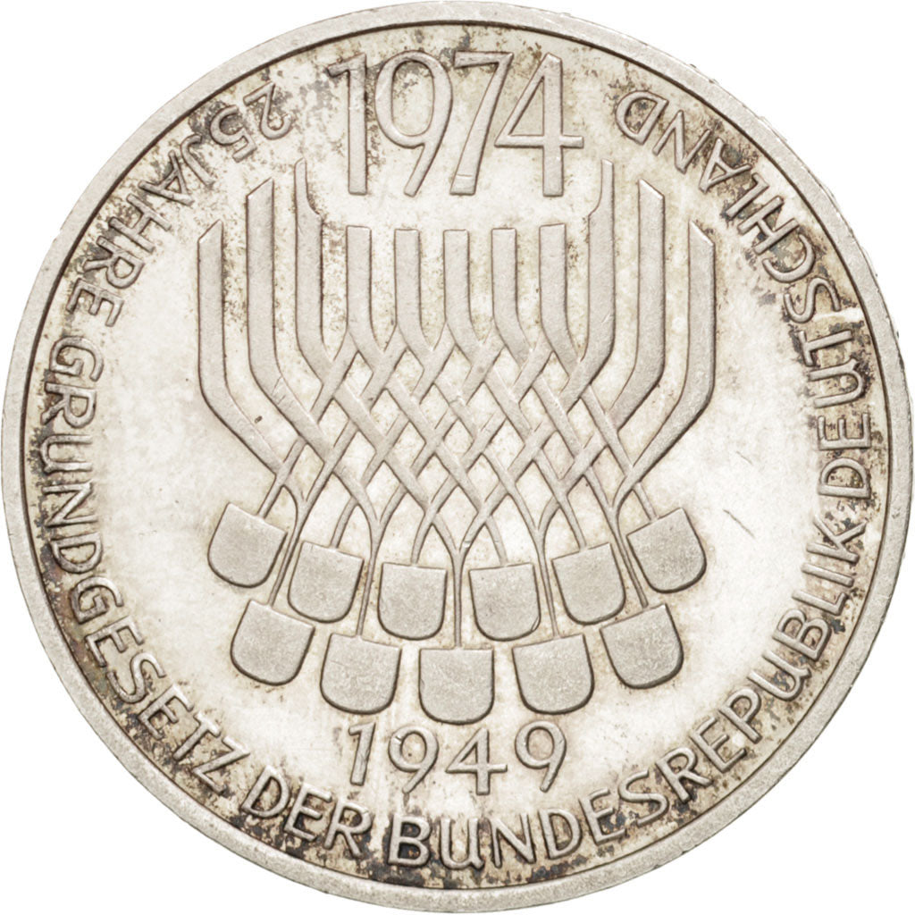 GERMANY - FEDERAL REPUBLIC, 5 Mark, 1974, Stuttgart, Germany, AU(50-53), KM 138