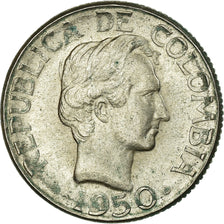 Moneta, Colombia, 10 Centavos, 1950, BB, Argento, KM:207.2