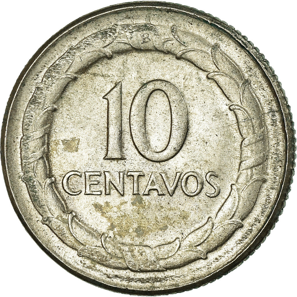 Moneta, Colombia, 10 Centavos, 1950, BB, Argento, KM:207.2