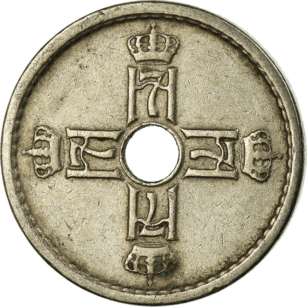 Moneda, Noruega, Haakon VII, 25 Öre, 1940, MBC, Cobre - níquel, KM:384