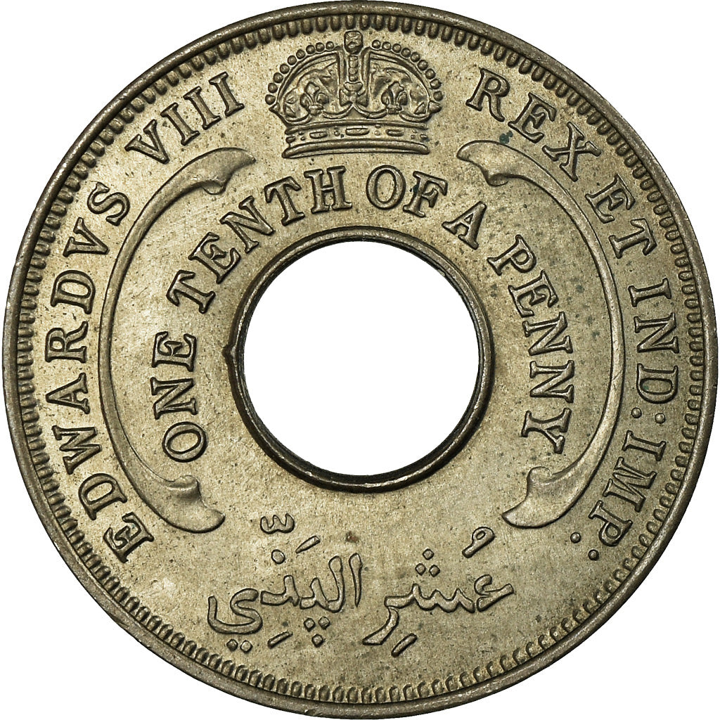 Coin, BRITISH WEST AFRICA, Edward VIII, 1/10 Penny, 1936, EF(40-45)