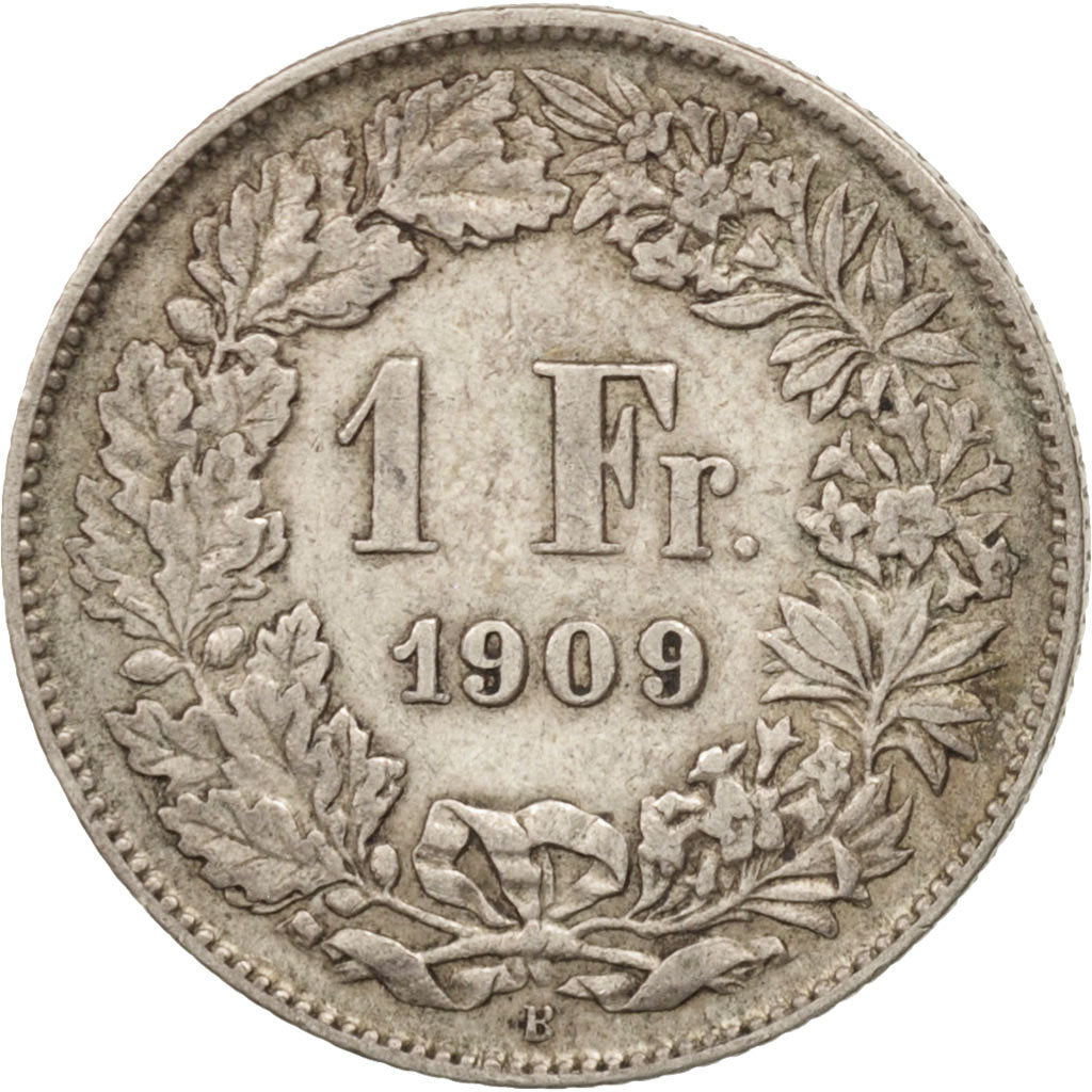 Switzerland, Franc, 1909, Bern, EF(40-45), Silver, KM:24