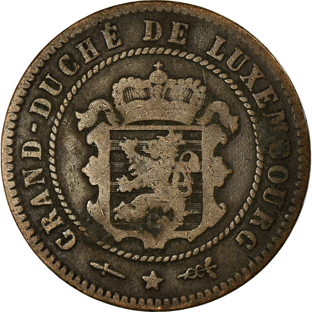 Coin, Luxembourg, William III, 5 Centimes, 1854, Utrecht, VF(30-35), Bronze