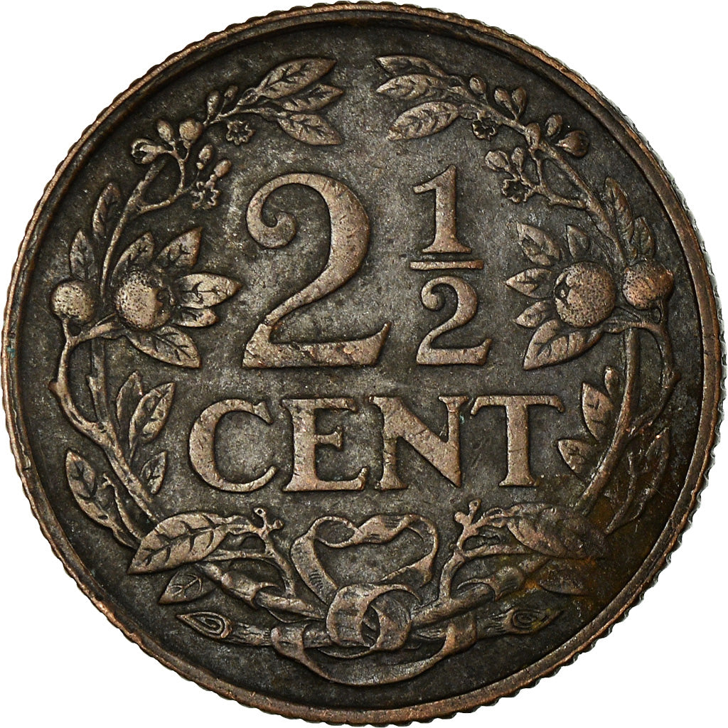 Coin, Netherlands, Wilhelmina I, 2-1/2 Cent, 1916, EF(40-45), Bronze, KM:150