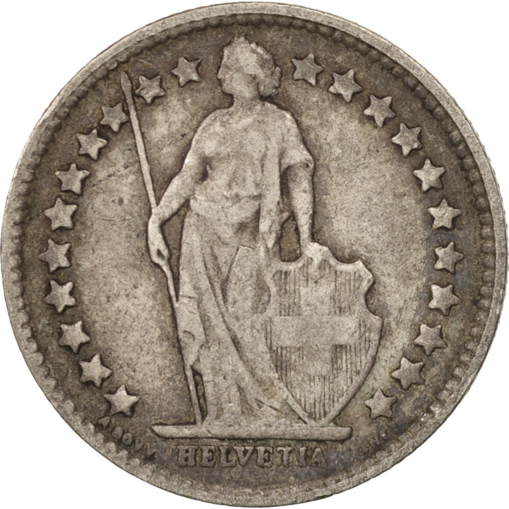 Switzerland, 1/2 Franc, 1906, Bern, VF(30-35), Silver, KM:23