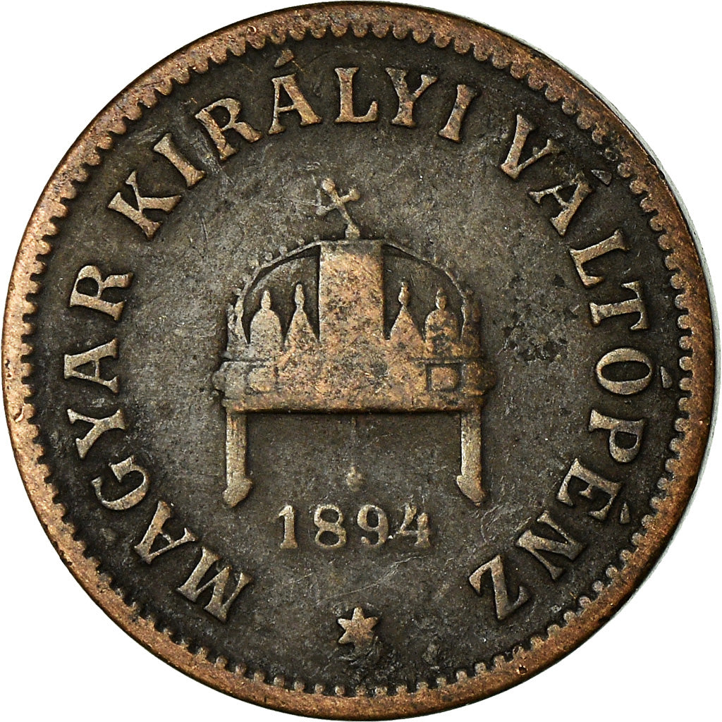 Coin, Hungary, Franz Joseph I, 2 Filler, 1894, Kormoczbanya, VF(30-35), Bronze
