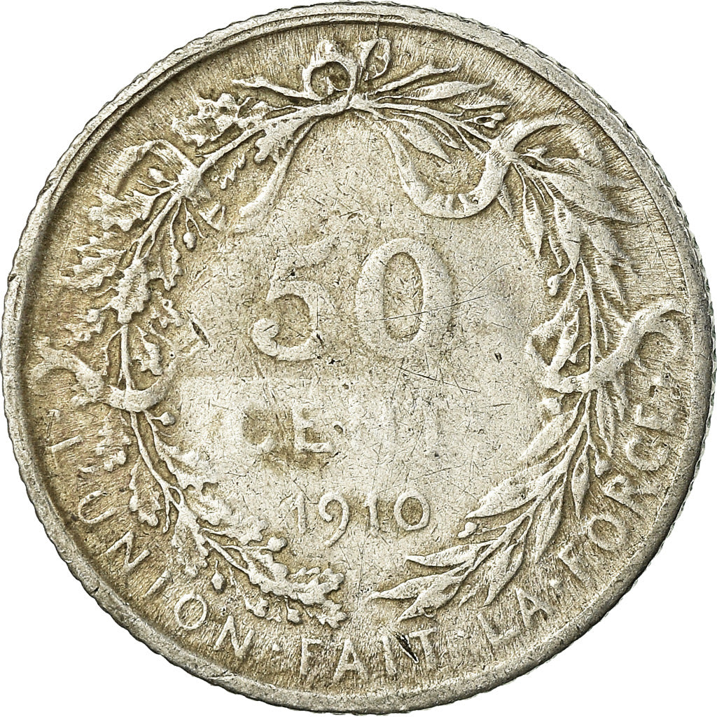 Monnaie, Belgique, 50 Centimes, 1910, TB+, Argent, KM:70