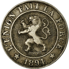 Münze, Belgien, Leopold II, 10 Centimes, 1894, S+, Copper-nickel, KM:42