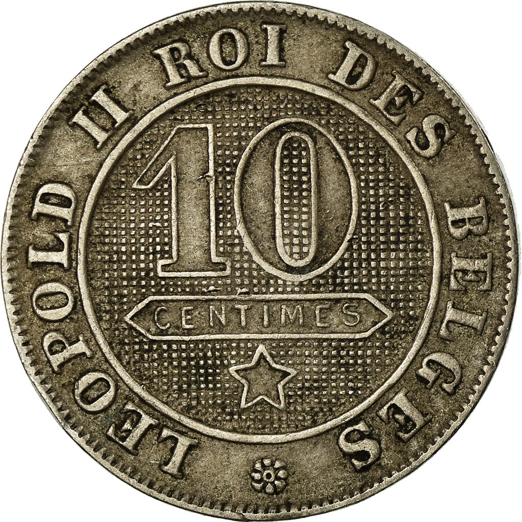 Münze, Belgien, Leopold II, 10 Centimes, 1894, S+, Copper-nickel, KM:42