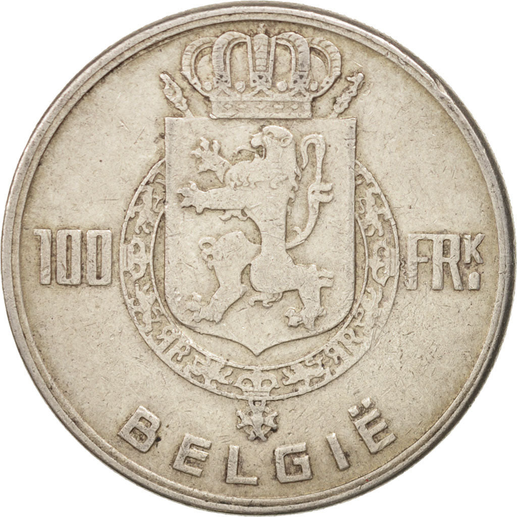 Belgium, 100 Francs, 100 Frank, 1949, EF(40-45), Silver, KM:139.1