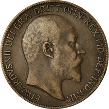 Coin, Great Britain, Edward VII, Penny, 1909, VF(30-35), Bronze, KM:794.2