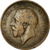 Coin, Great Britain, George V, 1/2 Penny, 1918, VF(30-35), Bronze, KM:809